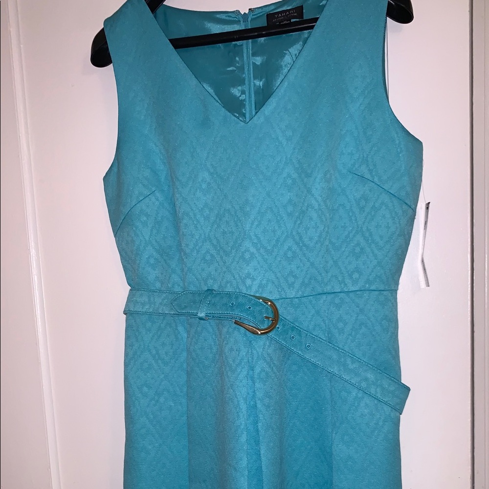 Turquoise work attire dress